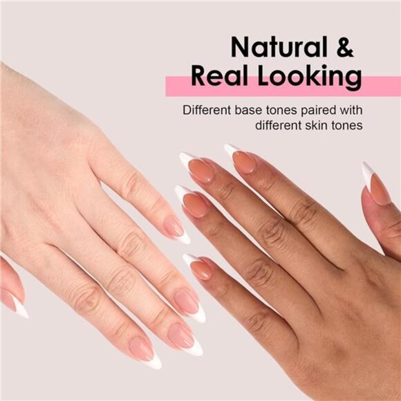 Canvalite French Tip Press on Nails Gel Nail Tips - 300Pcs Pre-Colored Quick - Picture 6 of 7